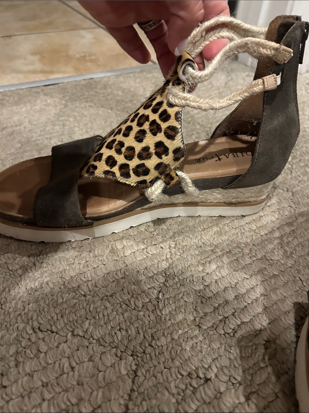 Diba True Leopard Print Rope-Wrap Wedge Sandals - Brown/Leopard - Picture 3 of 11